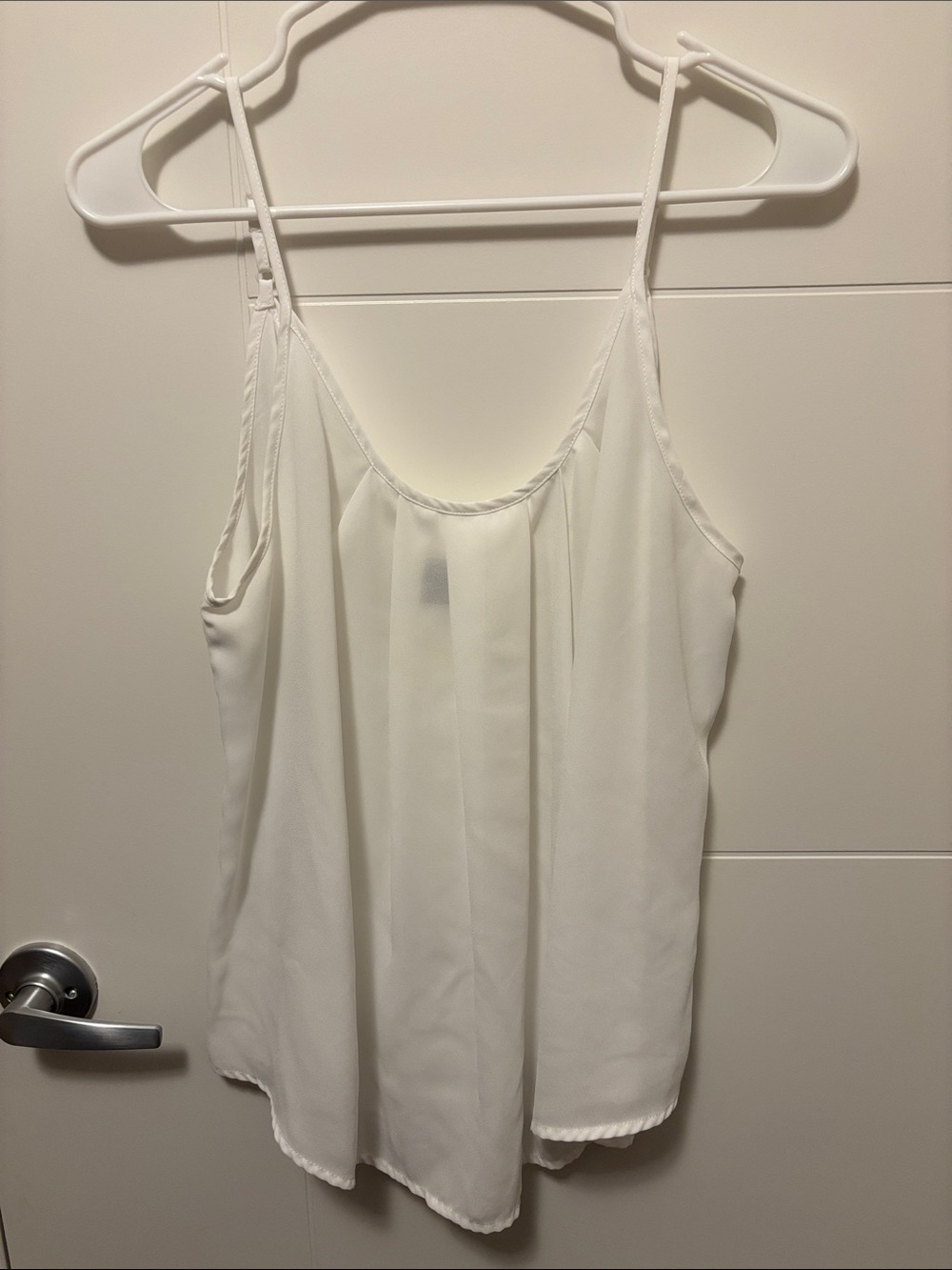 SHEIN White Braided-Strap Chiffon Camisole